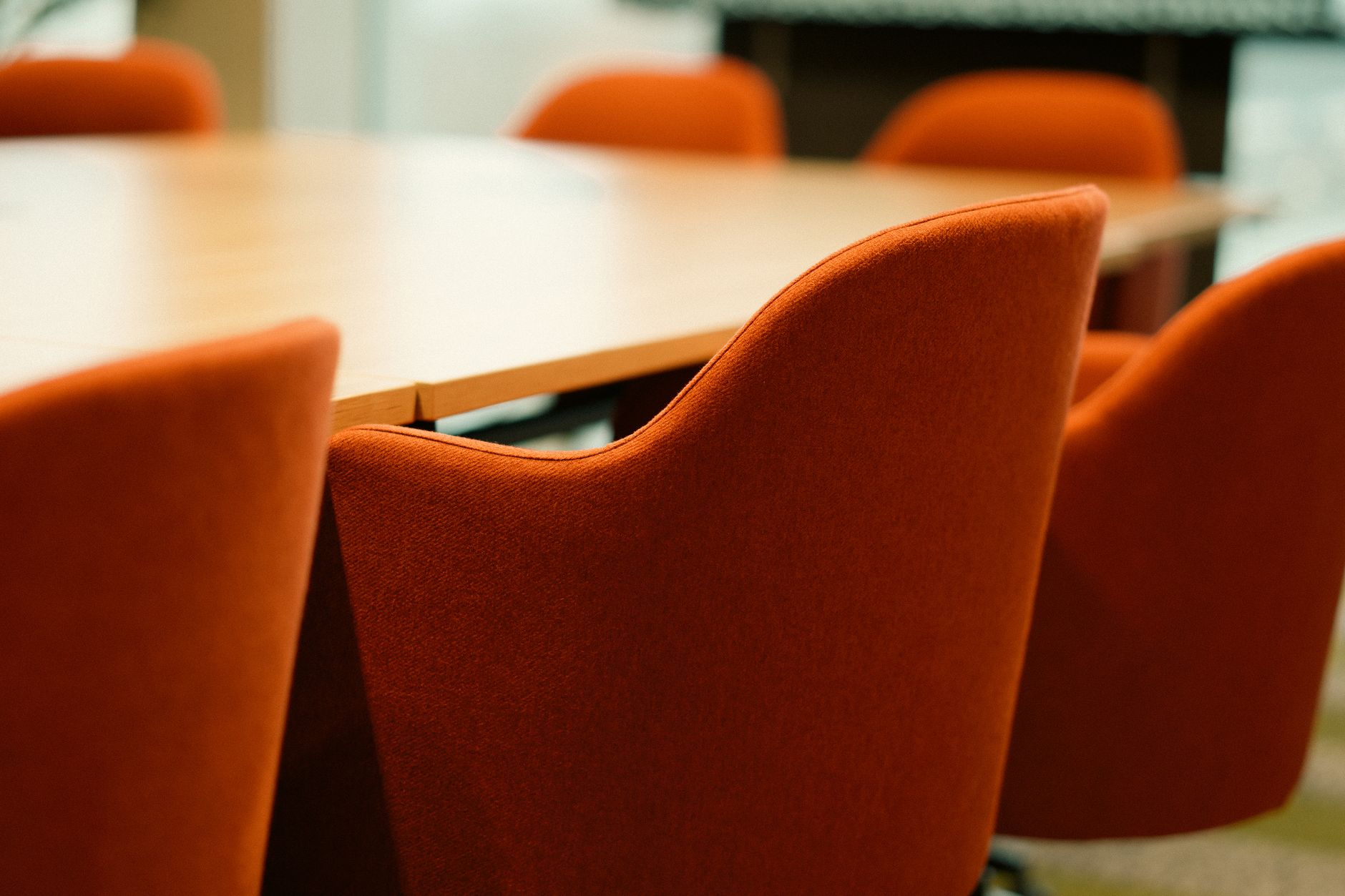An empty meeting room prepared for organizational work
